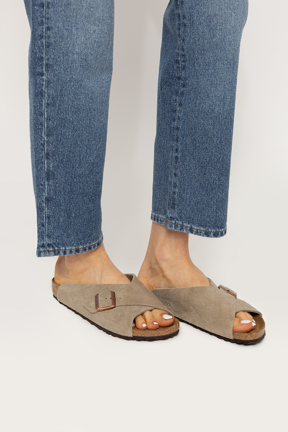 灰色'Arosa' slides Birkenstock - IetpShops 中国